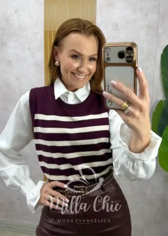 Milla Chic – Camisa Colete Parisiense – P&B (cópia) Milla Chic - Camisa Colete Parisiense - P&B (cópia)