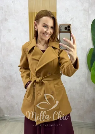Milla Chic - Casaco Abigail em Lã Batida - Preto (cópia)
