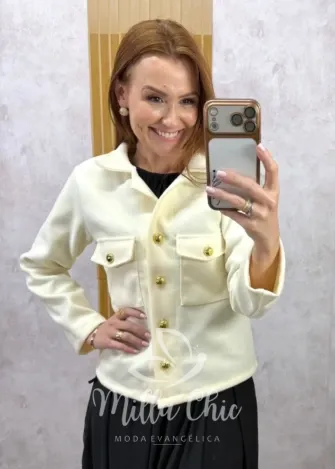 Milla Chic - Casaqueto Michele em lãzinha - Caramelo (cópia)