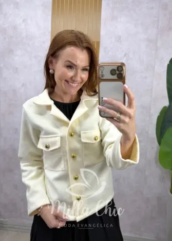 Milla Chic - Casaqueto Michele em lãzinha - Caramelo (cópia)