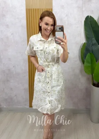 Milla Chic - Chemise Provence em Lesie - Branco