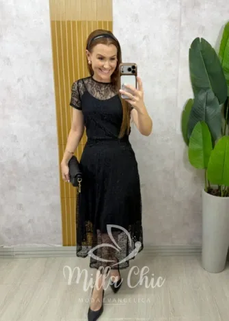 Milla Chic - Conjunto Lidiane em renda chantilly - Caramelo (cópia)