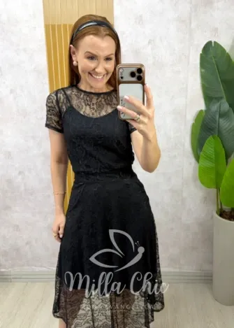 Milla Chic - Conjunto Lidiane em renda chantilly - Caramelo (cópia)