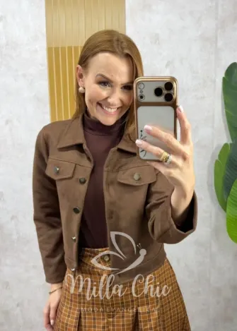 Milla Chic - Jaqueta Toscana em Suedi- Cherry (cópia)