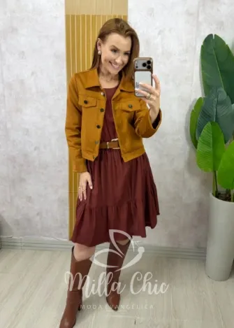 Milla Chic - Jaqueta Toscana em Suedi- Moostrda