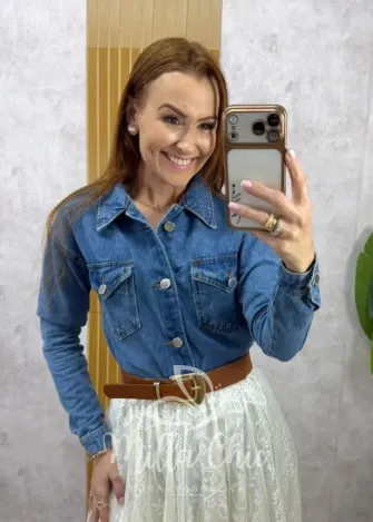 Milla Chic - Jaquetinha Brigitte  Jeans
