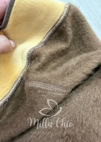 Milla Chic - Meia Calça Peluciada Da Milla - Marrom