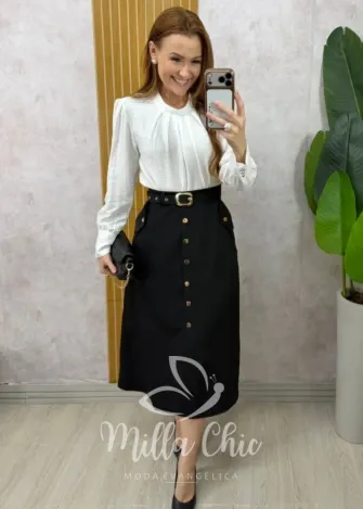 Milla Chic - Saia Anita - Marrom (cópia)
