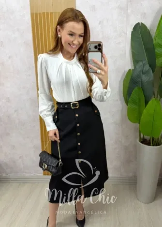 Milla Chic - Saia Anita - Marrom (cópia)