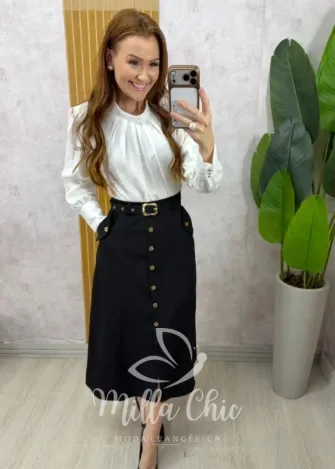 Milla Chic - Saia Anita - Marrom (cópia)