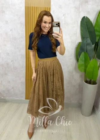 Milla Chic - Saia Brenda em renda - Branca (cópia)