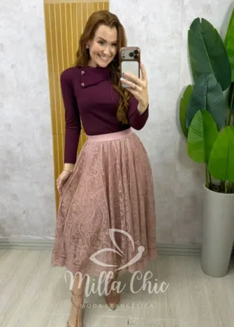 Milla Chic - Saia Brenda em renda - Preta (cópia)