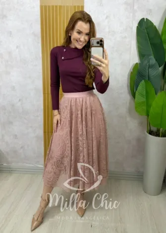 Milla Chic - Saia Brenda em renda - Preta (cópia)