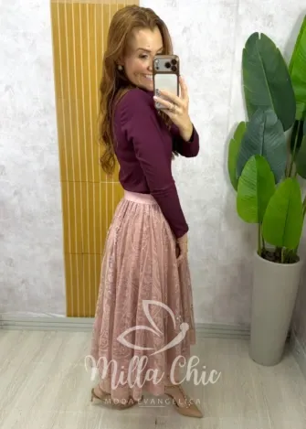 Milla Chic - Saia Brenda em renda - Preta (cópia)