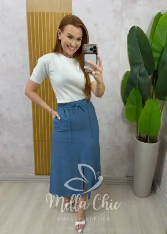 Milla Chic - Saia Dominique  - Preta (cópia)