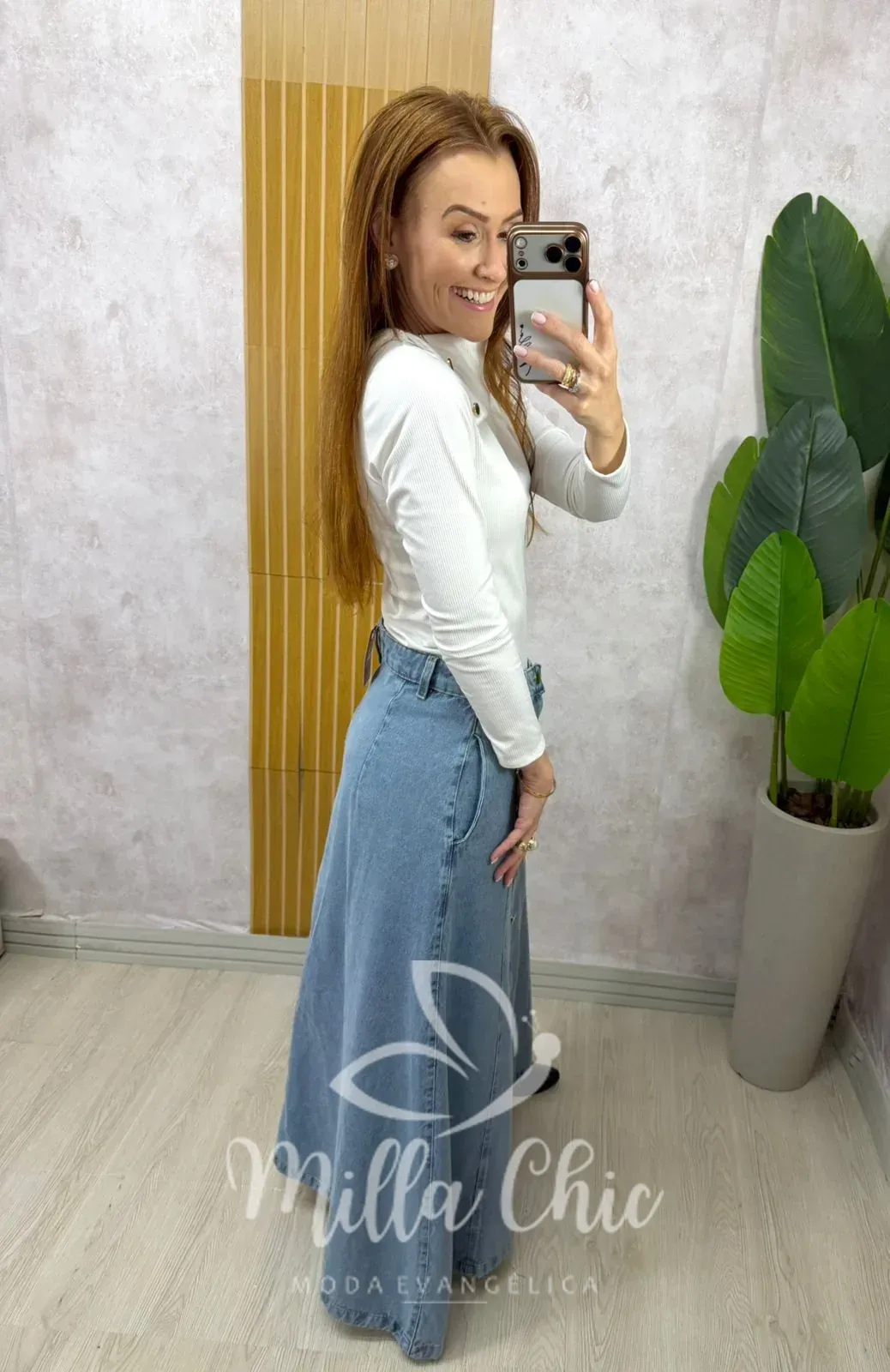 Milla Chic – Saia Jeans Silmara Milla Chic - Saia Jeans Silmara