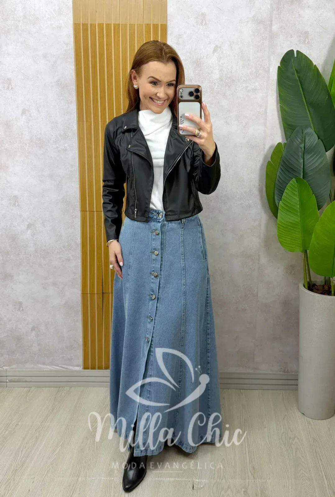 Milla Chic – Saia Jeans Silmara Milla Chic - Saia Jeans Silmara