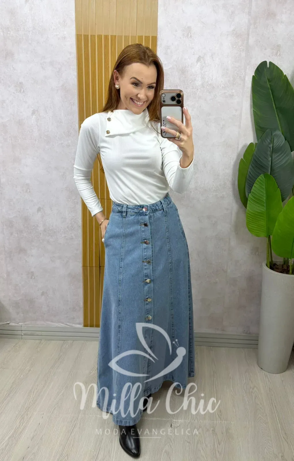 Milla Chic – Saia Jeans Silmara Milla Chic - Saia Jeans Silmara