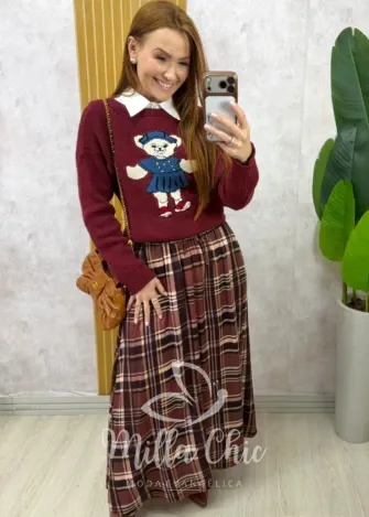 Milla Chic - Saia Lauren Xadrez