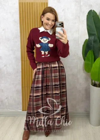 Milla Chic - Saia Lauren Xadrez