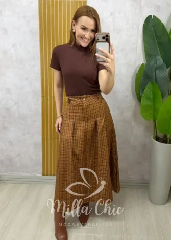 Milla Chic - Saia Londres xadrez - Vermelha (cópia)