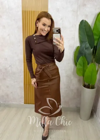 Milla Chic - Saia Marcella Resinada - Marsala (cópia)