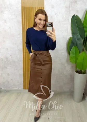 Milla Chic - Saia Marcella Resinada - Marsala (cópia)