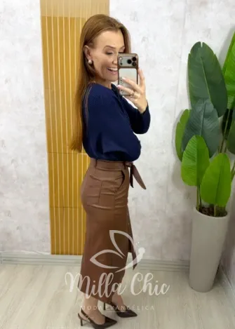 Milla Chic - Saia Marcella Resinada - Marsala (cópia)