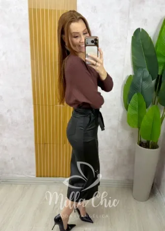 Milla Chic - Saia Marcella Resinada - Preta