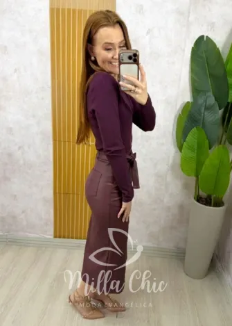 Milla Chic - Saia Marcella Resinada - Preta (cópia)