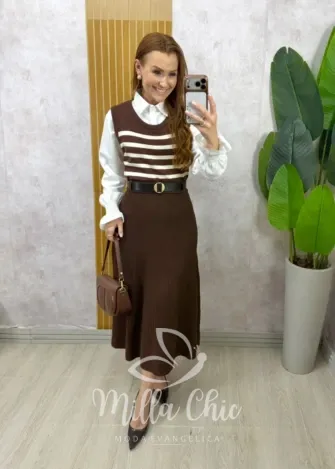 Milla Chic - Saia Monique em Tricot Modal - Burgundy (cópia)