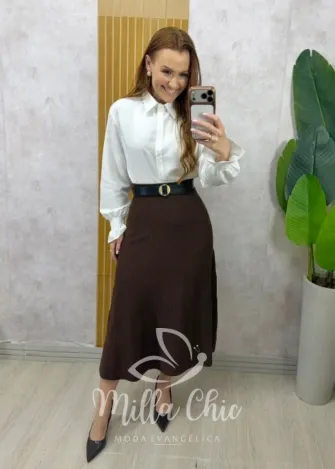 Milla Chic - Saia Monique em Tricot Modal - Burgundy (cópia)