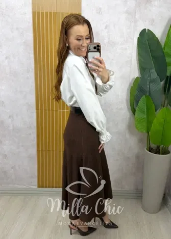 Milla Chic - Saia Monique em Tricot Modal - Burgundy (cópia)