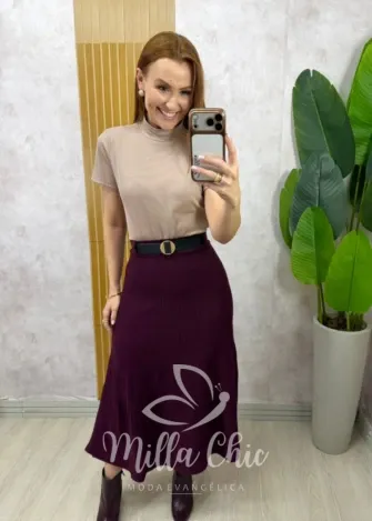 Milla Chic - Saia Monique em Tricot Modal - Preta (cópia)