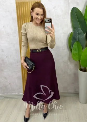 Milla Chic - Saia Monique em Tricot Modal - Preta (cópia)