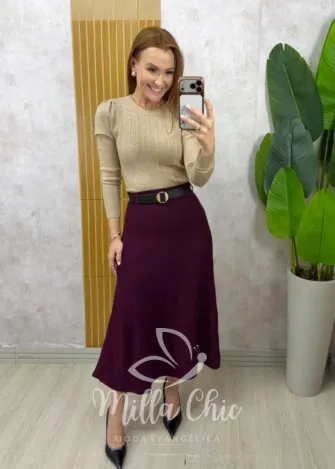 Milla Chic - Saia Monique em Tricot Modal - Preta (cópia)