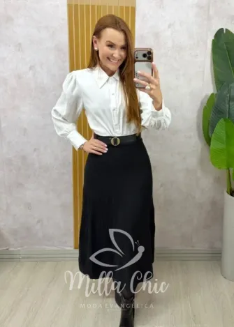 Milla Chic - Saia Valentina em P.U - Marrom (cópia)