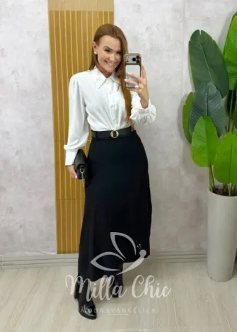 Milla Chic - Saia Valentina em P.U - Marrom (cópia)