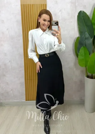 Milla Chic - Saia Valentina em P.U - Marrom (cópia)