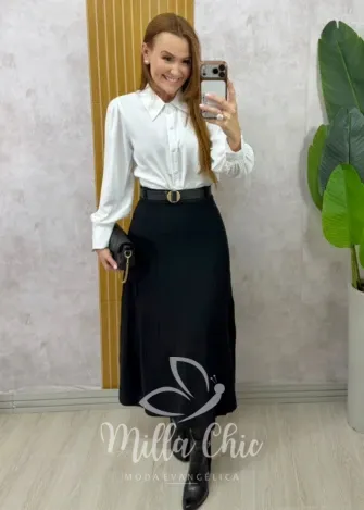 Milla Chic - Saia Valentina em P.U - Marrom (cópia)