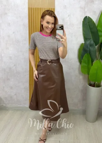 Milla Chic - Saia Valentina em P.U - Preta (cópia)