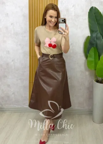 Milla Chic - Saia Valentina em P.U - Preta (cópia)