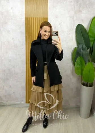 Milla Chic - Sobretudo Alexia - Preto