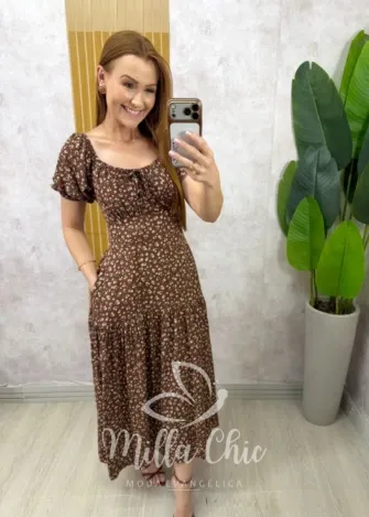 Milla Chic - Vestido Érica - Marrom