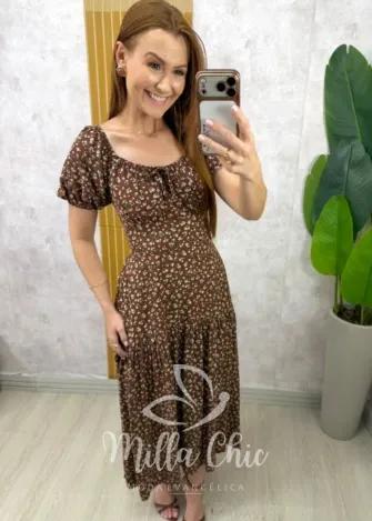 Milla Chic - Vestido Érica - Marrom