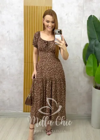 Milla Chic - Vestido Érica - Marrom
