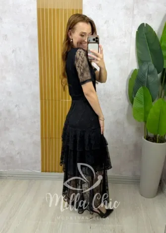 Milla Chic - Vestido Giuliane em renda - Preto