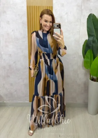 Milla Chic - Vestido Gláucia longo em tule - Animal Print (cópia)