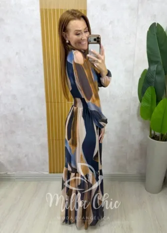 Milla Chic - Vestido Gláucia longo em tule - Animal Print (cópia)