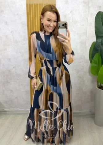 Milla Chic - Vestido Gláucia longo em tule - Animal Print (cópia)